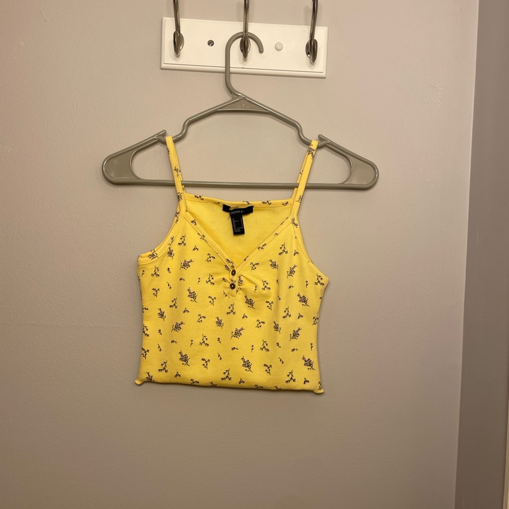 Yellow Floral Crop Top